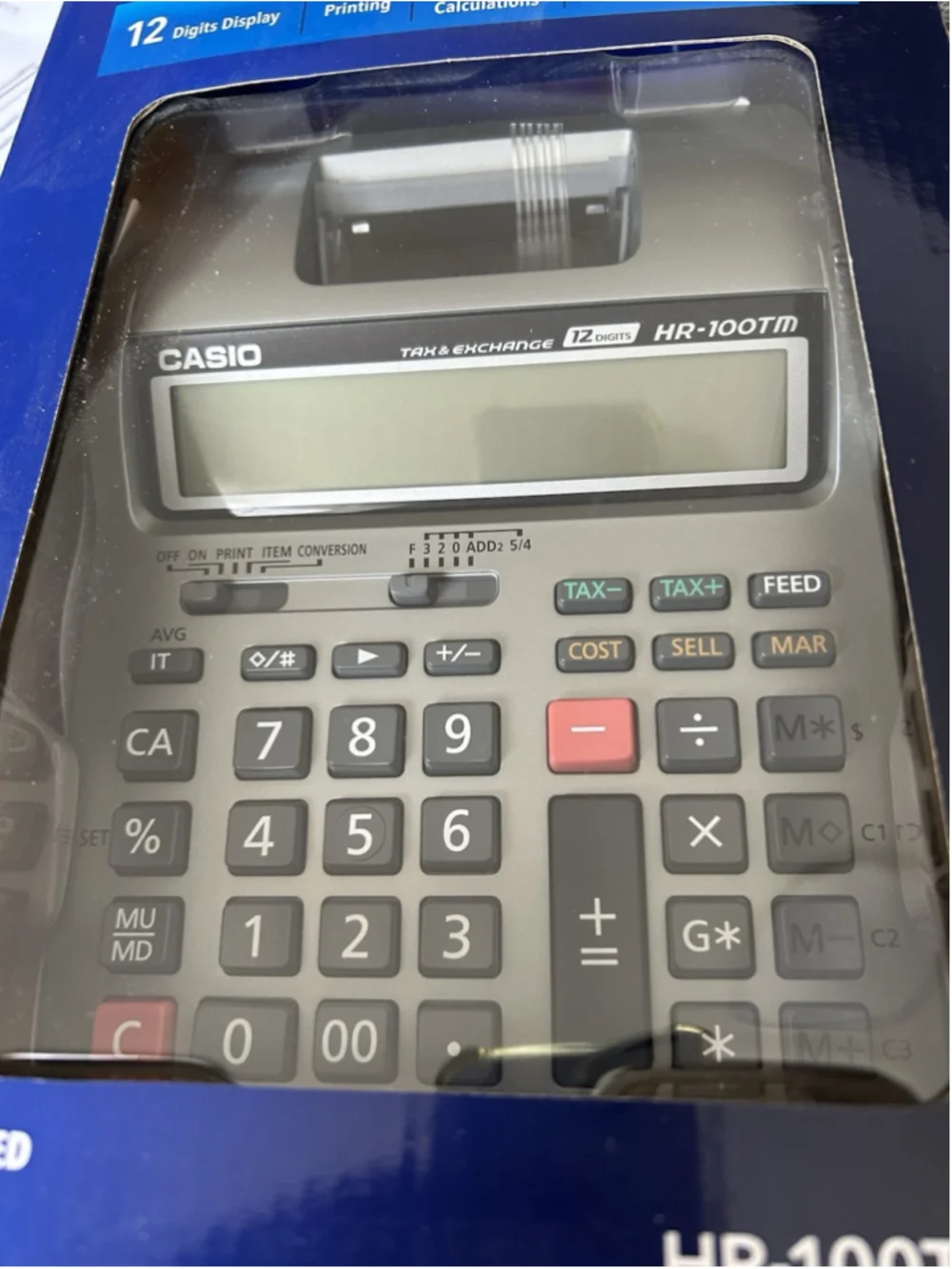 Casio Mini Desktop Printing Calculator 2-Color Printing Model HR-100TM